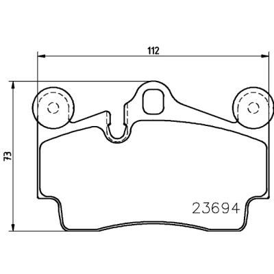 Bild av HELLA 8DB 355 018 711 Jeu de plaquettes frein préparé pour indicateur d&#039;usure avec masses d&#039;équilibrage PORSCHE: Cayenne, VOLKSWAGEN: Touareg I