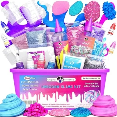 Bild av Original Stationery Enhörningsslim kit, Magiskt slime kit för Flickor 10 12 att Göra Enhörningsslime Flickor, Lyser i Mörkret, Barn