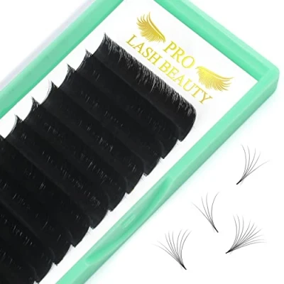 Bild av PRO Ögonfransförlängningar Easy Fläktlash ögonfransförlängning med Volym C/D/CC/DD Curl Russe Ögonfransförlängning (D 0,0712 mm)