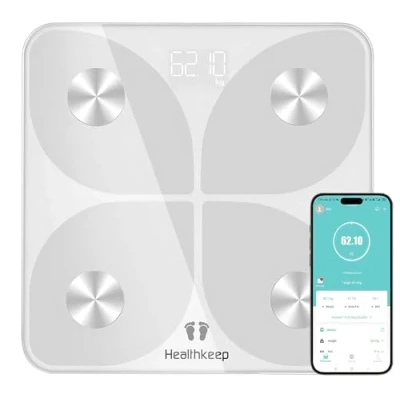 Bild av Kroppsfettvåg, digitala personvågar Bluetooth kroppsanalysvåg med app smart våg för kroppsfett, BMI, muskelmassa, protein, BMR