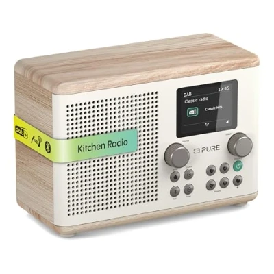 Bild av Pure Classic H4 digital köksradio (Dab+/FM, Bluetooth, USB, AUX, kökstimer, larm), vit/ek