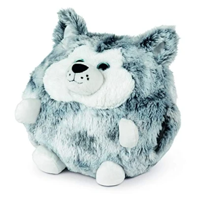 Bild av COZY NOXXIEZ Mysig plysch barnhandvärmare gosedjur, tygleksak, kudde som fluffig värmekudde, mjuk leksak för säng, bil och hem (husky)