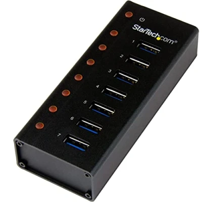 Bild av StarTech.com 7 port USB 3.0 Hub metallhölje skrivbord eller väggmonterad kompakt vägs distributör SuperSpeed