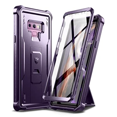 Bild av Dexnor Skal för Samsung Note 9, [Skärmskydd och inbyggt stativ] Heavy Duty Military Grade Protection Stötsäker fodral 9 Svart
