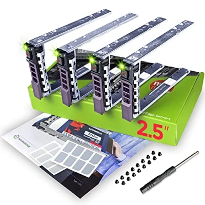 Bild av WORKDONE 4 Pack 2.5&quot; Hårddisk Caddy Kompatibel för Dell PowerEdge Server T440 T640 R330 R430 T430 R630 T630 R730 R830 R930 R320 R420 mm Hot Swap Fack Detaljerad Manual Medföljer
