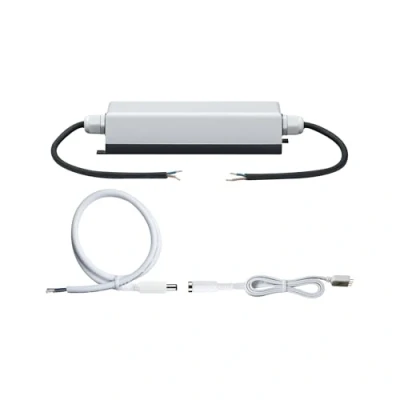Bild av Paulmann 702.01 Funktion YourLED Power Supply IP65 60 W 230/12 V lågspänning DC grå/svart plast 70201 transformator