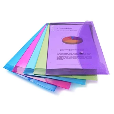 Bild av Rapesco 0688 Kuvertmapp, A4+/Foolscap, Blandade Transparenta Färger, 5 Pack
