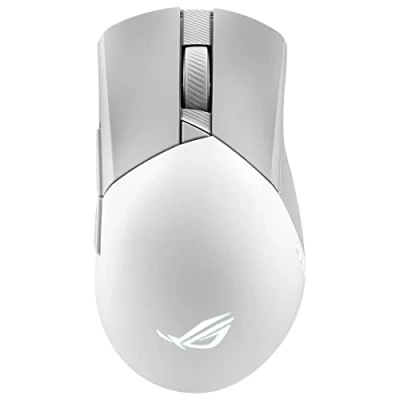 Bild av ASUS ROG Gladius III trådlös AimPoint spelmus, anslutning (24 GHz RF, Bluetooth, trådbunden), 36 000 DPI sensor, 6 programmerbara knappar, SpeedNova, utbytbara strömbrytare, paracordkabel, vit