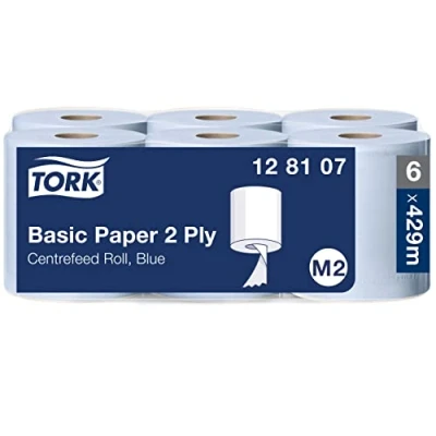 Bild av TORK Multifunktionella torkpappershanddukar lämpliga för M2 centrifugeringssystem stora dispenser, blå, 6 x 150 m