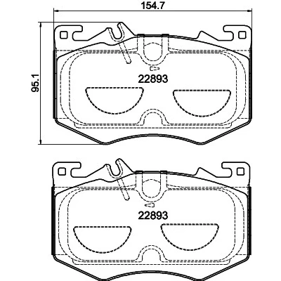 Bild av HELLA 8DB 355 039 071 Jeu de plaquettes frein préparé pour indicateur d&#039;usure MERCEDES BENZ: Classe A, CLA Coupe, GLB