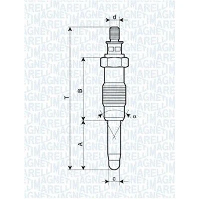 Bild av MAGNETI MARELLI 062900010304 Bougie de préchauffage 11V 10A M12X1,25 PEUGEOT: Partner I Combispace, Van, 306 3/5 portes