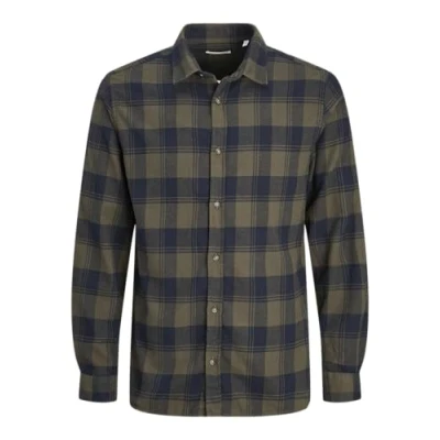 Bild av JACK&amp;JONES PLUS herr Jjjoshua fall Buffalo skjorta Ls Pls fritidsskjorta, Skogsnatt, 4XL
