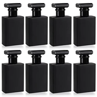 Bild av Belle Vous 8 Pack med Svarta Tomma Påfyllbara Parfymsprejflaskor 30 ml Fyrkantiga Sprejflaskor i Glas Guldsprejpump Portabla för Resor, Eteriska Oljor, Rakvatten &amp; Parfym