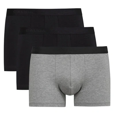 Bild av CALIDA Natural Benefit Boxershorts för män, i 3 pack, mjukt elastiskt midjeband, Jet black, 46 48