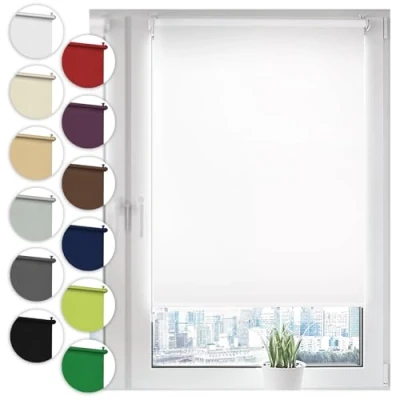 Bild av Sonello Mörkläggningspersienner utan borrning 50cm x 130cm vit Mörkläggningsrullgardiner Klemmfix rullgardiner för fönster och dörrar solskydd Blackout mörkläggande rullgardin ogenomskinlig