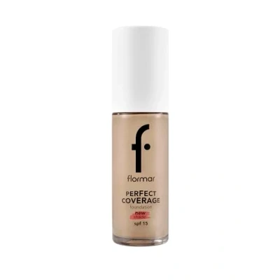 Bild av Flormar Perfect Coverage foundation 135 Hazel Flytande med hög täckning och SPF 15 Långvarig, återfuktande makeup för torr mogen hud 132 Natural Beige Np