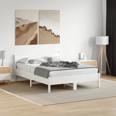 Bild av VidaXl Sängram Vit Massiv Furu 200X120 Cm