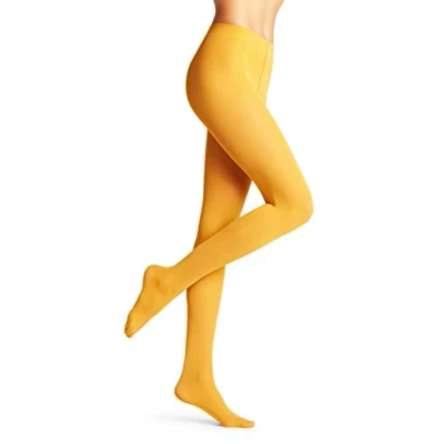Bild av FALKE Damer Pure Matt 50 halv ogenomskinlig DEN hållbar utan mönster 1 st. strumpbyxor, gul (Amber 1851), L