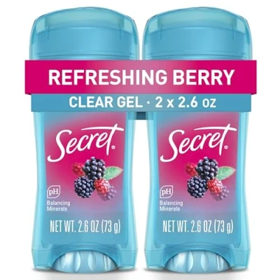 Bild av Secret Scent Expressions So Very Summerberry Clear Gel Antiperspirant/Deodorant, 160ml (Pack of 2), så mycket sommarbär, 150 ml