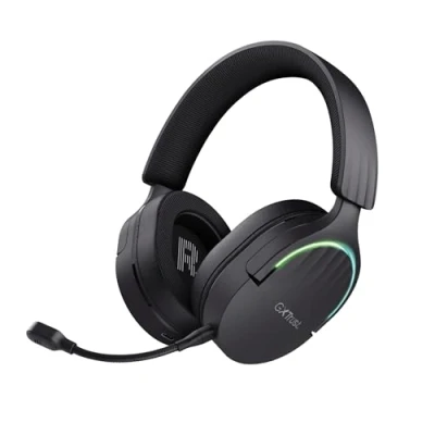 Bild av Trust Gaming GXT 491 Fayzo trådlöst spelheadset Bluetooth + 2,4 GHz dubbel anslutning, 7.1 surroundljud, 22 timmars batteri, RGB Over Ear trådlösa hörlurar med mikrofon PC PS5 PS4 Switch svart