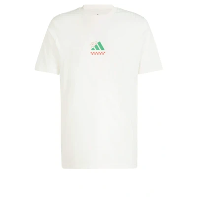 Bild av adidas För Män Three Slice Life, Pizza Back Graphic Tee, Short Sleeve, Off White, XS