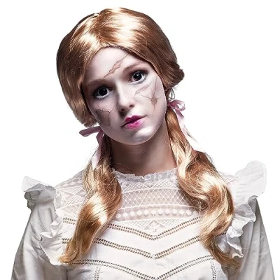 Bild av Boland 86379 peruk skolflicka för vuxna, syntetiskt hår flätor med rosor, frisyr maskeraddräkter och utklädnad, kostymtillbehör karneval, temafest eller JGA