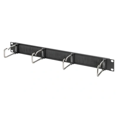 Bild av DIGITUS Kabelbytarpanel med rörgenomföring 1U 4 styrfästen 40 x 75 mm 19 tum För nätverkskabinett och nätverkskablar Svart
