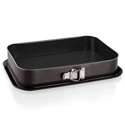 Bild av Grizzly, springform tenn, rektangulär bakform, 35 x 24 cm (14 tum 9 tum), svart, med översvämningsskydd, non stick, stor, lång kakburk