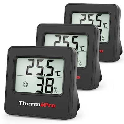 Bild av ThermoPro TP157 3 digital hygrometer intern termometer, termometer för bebisrum med temperaturfuktighetssensor och ansiktsikon, komfortindikator växthus, vinkällare, kontor