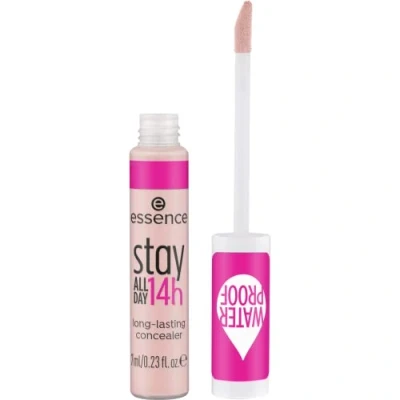 Bild av essence stay ALL DAY 14h långvarig concealer, nr 20, nakena, långvarig, täckande, expressresultat, naturlig, matt, vegansk, vattentät, utan parfym, alkohol, 1 pack (7 ml)