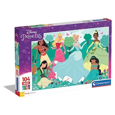 Bild av Clementoni 23767 Supercolor Disney Princess 104 delar maxipussel för barn från 4 år, tillverkad i Italien, flerfärgad, medium