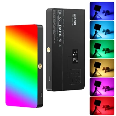 Bild av ULANZI PL 01 RGB videolampa, bärbar LED kamera ljuspanel 0 360 full färg, CRI 95+ 2500 9000K 4000mAh uppladdningsbar DSLR belysning för vlogging, fotografi, videokonferens