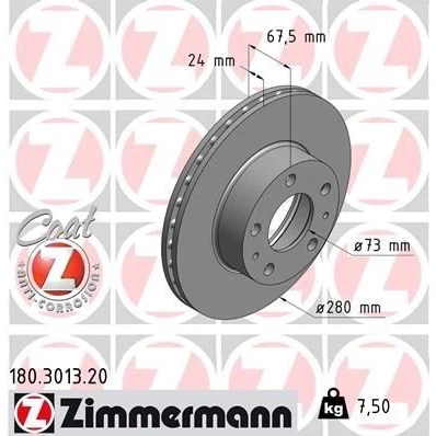 Bild av Bromsskiva, Framaxel, citroën,fiat,peugeot, 1300501080, 1341044080, 1607872080, 4246.L2, 4246.L3, 4246.L4, 4246.X9, 4246.Y1, 4249.26, 42