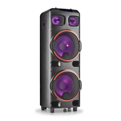 Bild av NGS WILD DUB 2 800W Bärbar Högtalare kompatibel med Bluetooth teknik och True Wireless Stereo, 12&quot; Dubbel Subwoofer + 4&quot; Diskanthögtalare (Micro SD/USB/AUX IN/), Vagnhjul, Svart Färg