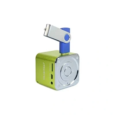 Bild av MusicMan Mini Soundstation Bärbar Högtalare MP3 spelare, USB, MicroSD kortstöd, 5 timmars speltid Uppladdningsbart batteri Perfekt för resor (Grön)