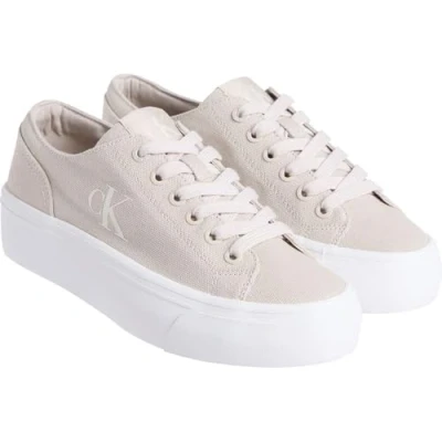 Bild av CK JEANS VULC FLATFORM LOW CV MG YW0YW01763 topp, Beige (äggskal/krämig vit), 39 EU, äggskal krämig vit, EU