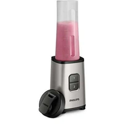 Bild av Philips mini stativmixer 350 W, 28 000 rpm, 0,7 liters kapacitet, dryckesflaska, tål diskmaskin, silver