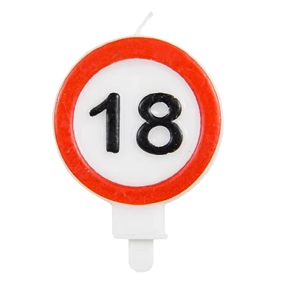 Bild av Folat 24251 tårta 18 ljus trafikskylt födelsedagsljus för födelsedag, födelsedagsdekoration, barnfester, bröllop, företagsfester, årsdagar, flerfärgad