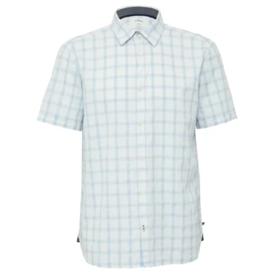 Bild av s.Oliver Checkered Shortsleeved Skjorta, Storlek: Large, Weiß