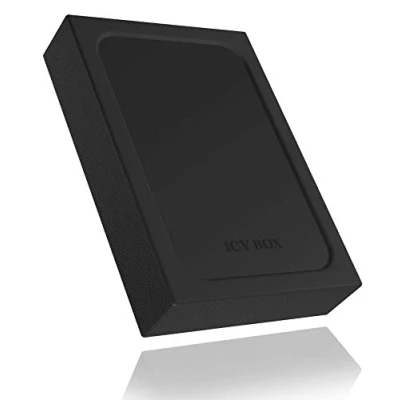 Bild av ICY BOX IB 256WP Externt hölje med skrivskyddsbrytare för 1 x 2,5 tum HDD/SSD, USB 3.0 (UASP), silikonskyddsfodral, SATA III upp till 15 mm höjd