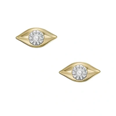 Bild av Fossil Örhängen För Damer, 14K Guldpläterat Sterlingsilver, L: 4.1 mm X B: 8 mm, JFS00613710