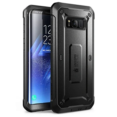 Bild av SupCase SG_B07796Q91N_US Robust Hölsterfodral i Full Kropp med Inbyggt Skärmskydd för Galaxy S8, Svart