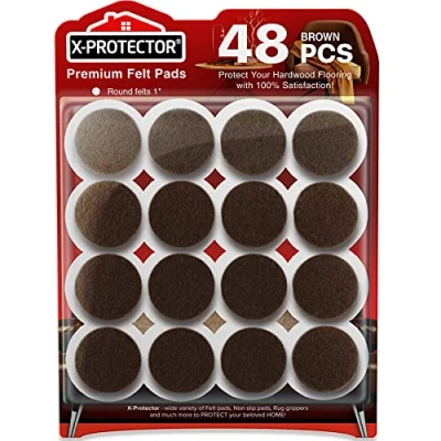 Bild av Filt möbeldynor X PROTECTOR 48 st 25 mm premium filtdynor golvskydd stolfiltdynor för möbler, fötter trägolv skydda dina hårda golv!