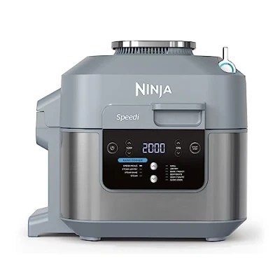 Bild av Ninja Speedi 10 i 1 multikokare, luftfritös och 5,7 l, måltider för 4 på 15 minuter, luftfritera, ångkoka, grilla, baka, steka, långkoka mer, lagar portioner, havssaltgrå, ON400EU