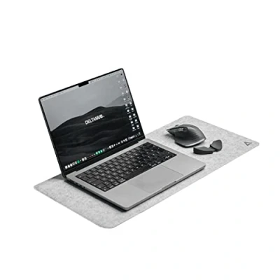 Bild av DELTAHUB Minimalistisk filt skrivbordsskyddsdyna, anti fransning, glid, lätt att rengöra, glida, långvarig, snygg design, bekväm, beständig, skrivbordsmatta, PC, Mac, bärbar dator