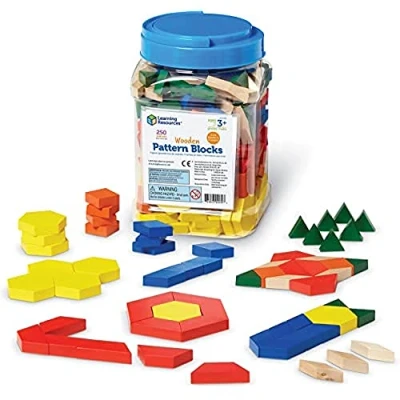 Bild av Learning Resources 1 cm Trä Mönster Block 250 Stycken Uppsättning