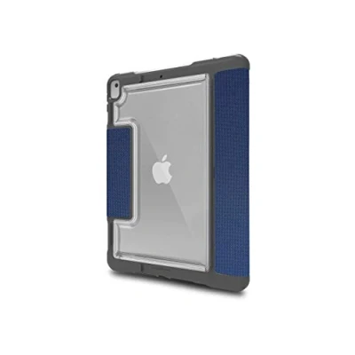 Bild av STM väskor Dux Plus DUO fodral för Apple iPad 10,2 tum (2019 och 2020) blå/transparent [militär standard I Pencil/Logitech Crayon fack vattentålig Stand Wake/Sleep]