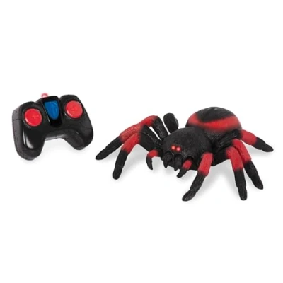 Bild av Terra Fjärrstyrd spindel röd RC fågelspindel med lysande LED ögon och fjärrkontroll Tarantula leksak från 3 år