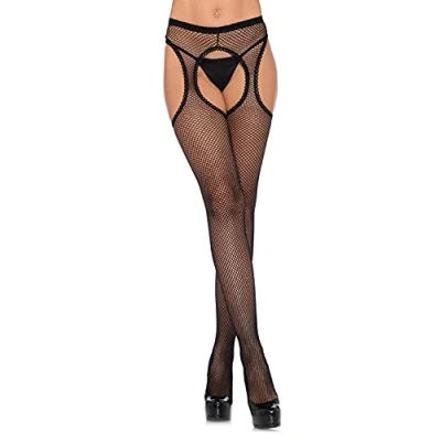 Bild av Leg Avenue Netz Strumpfhalter Strumpfhose, Einheitsgröße, schwarz