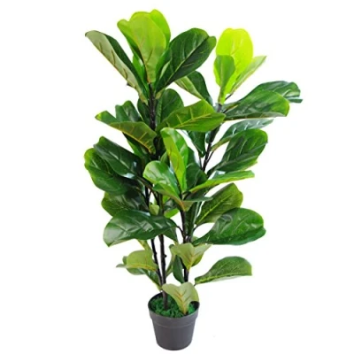 Bild av Leaf Design UK konstgjord växt fiol fikonträd svart plastkruka, 90 cm